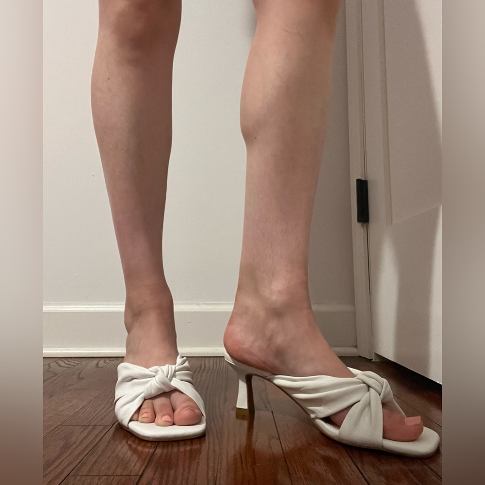 Elegant White Heeled Sandals
